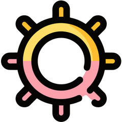 Fototapeta premium Colorful Gear Icon - Vector Illustration