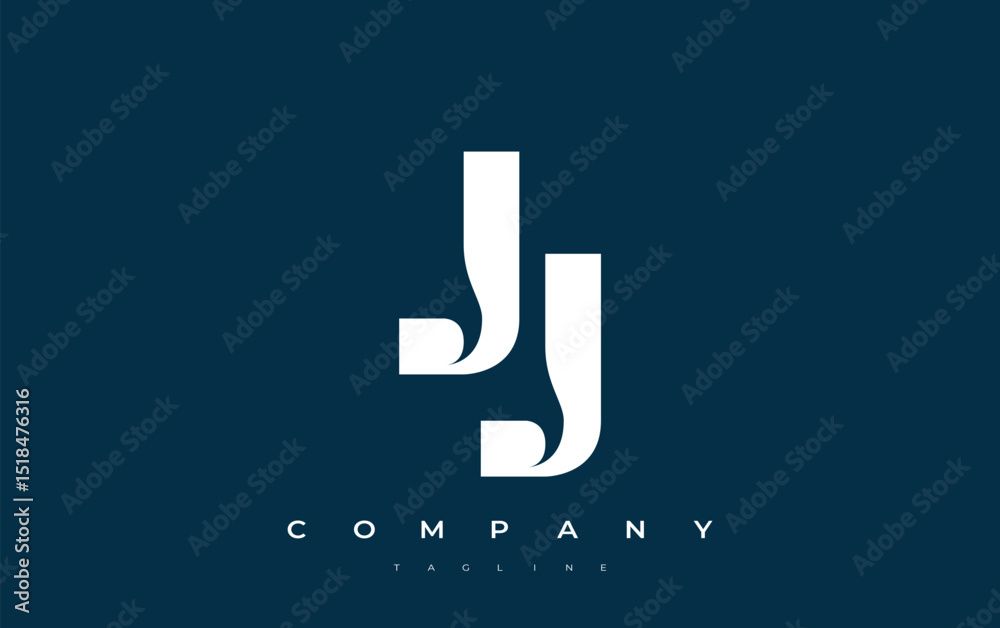 Fototapete jj abstract geometric logo design. modern and elegant logo design with simplistic typography element