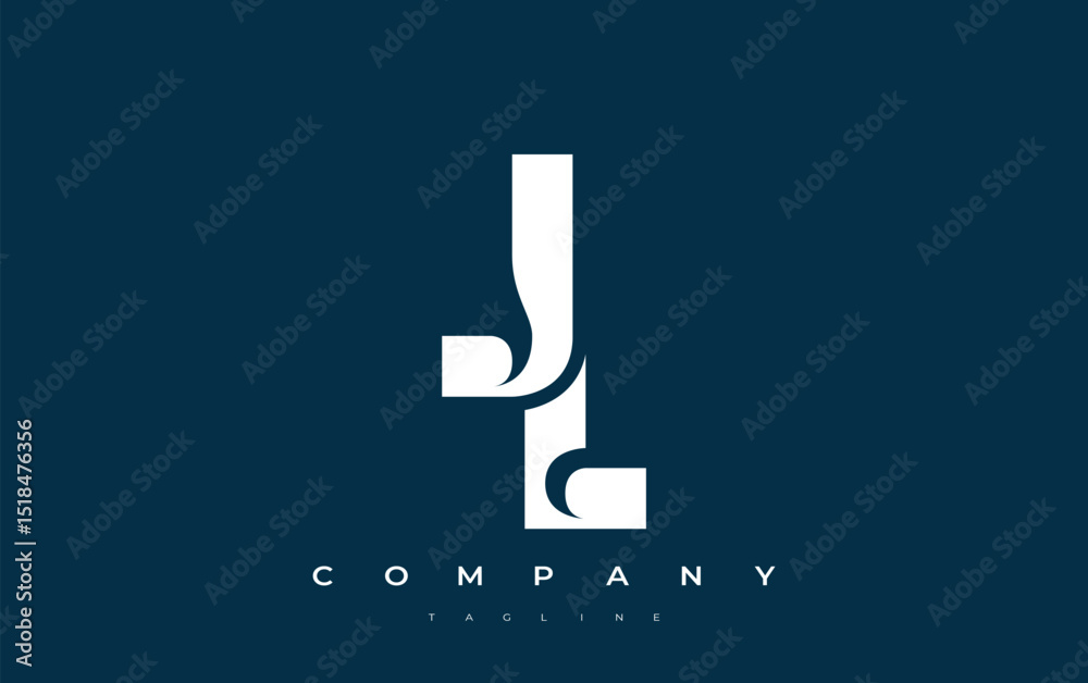 Fototapete jl abstract geometric logo design. modern and elegant logo design with simplistic typography element