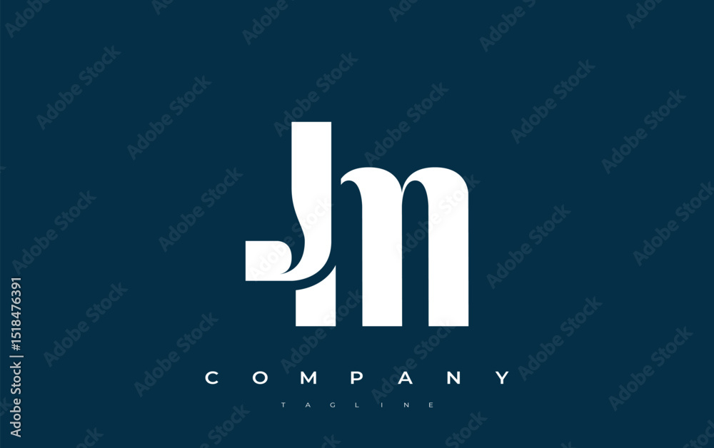 Fototapete jm abstract geometric logo design. modern and elegant logo design with simplistic typography element