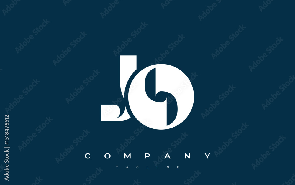 Fototapete jo abstract geometric logo design. modern and elegant logo design with simplistic typography element
