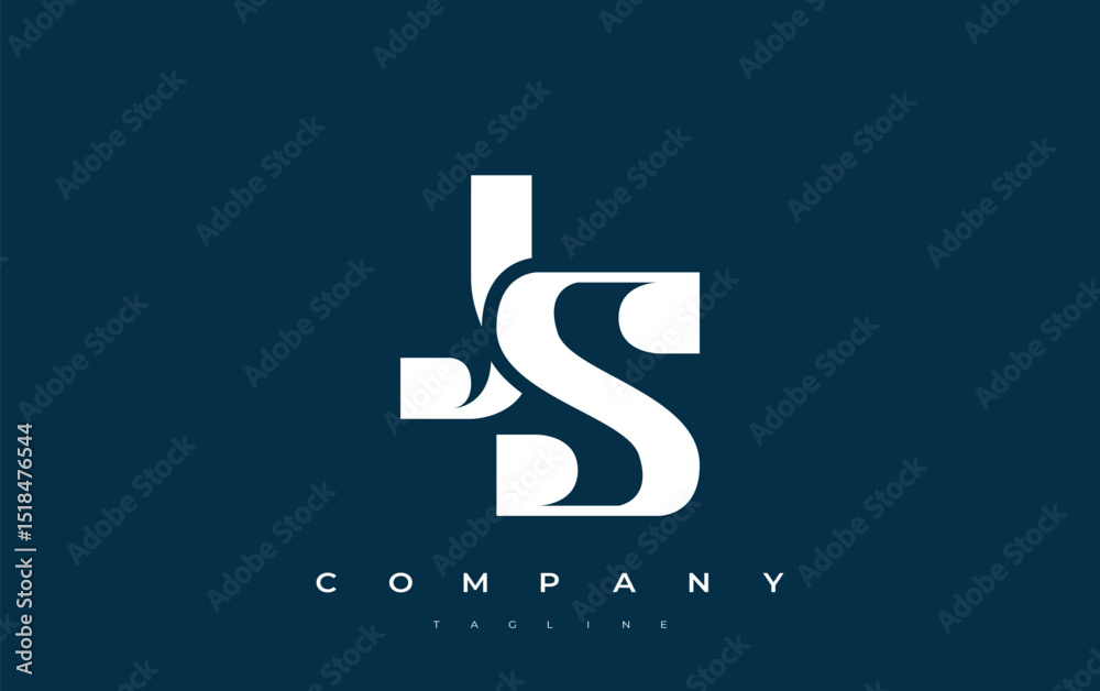 Fototapete JS Abstract Geometric Logo Design. Modern and elegant logo design with simplistic typography elements, showcasing branding excellence.