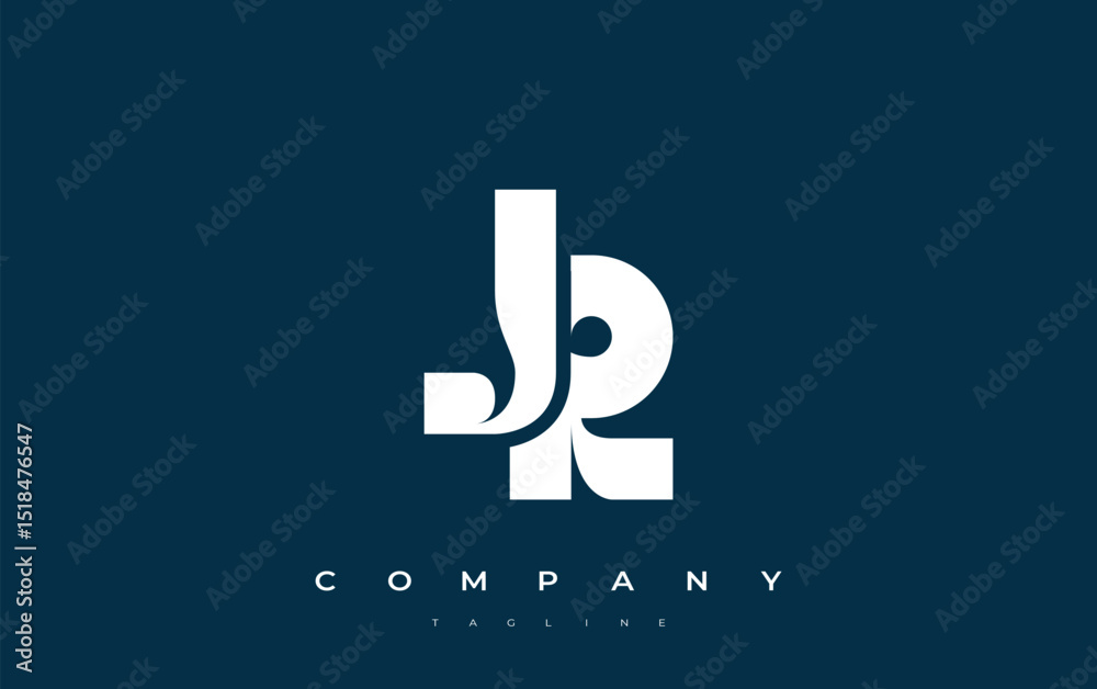 Fototapete jr abstract geometric logo design. modern and elegant logo design with simplistic typography element