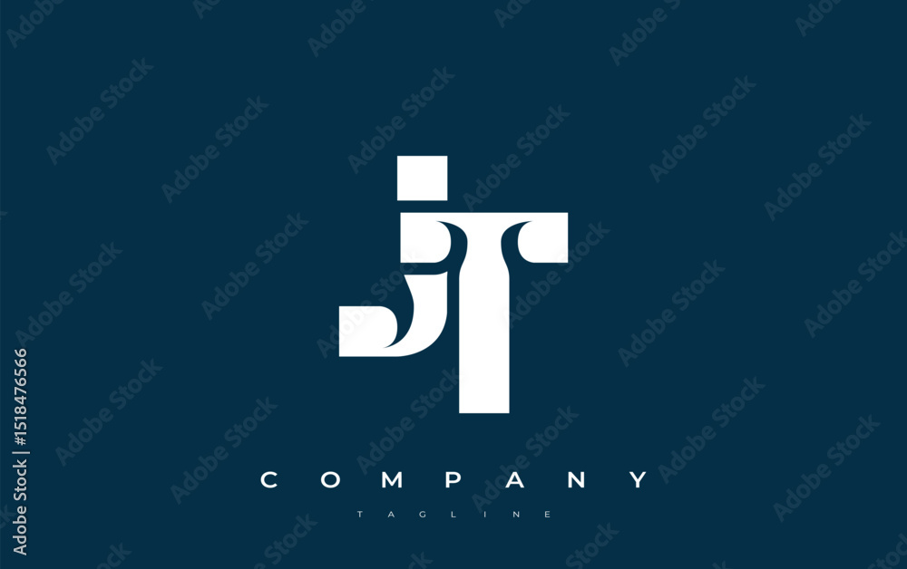 Fototapete jt abstract geometric logo design. modern and elegant logo design with simplistic typography element