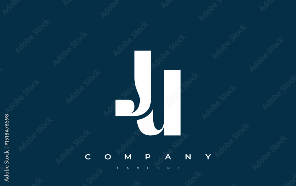 Fototapete ju abstract geometric logo design. modern and elegant logo design with simplistic typography element