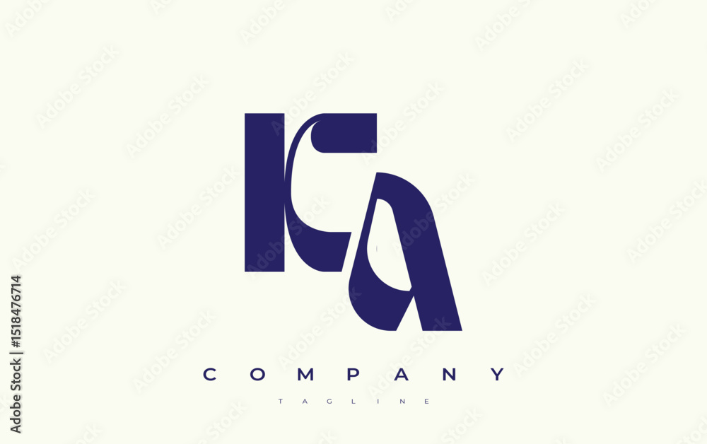 Fototapete ka abstract geometric logo design. modern and elegant logo design with simplistic typography element