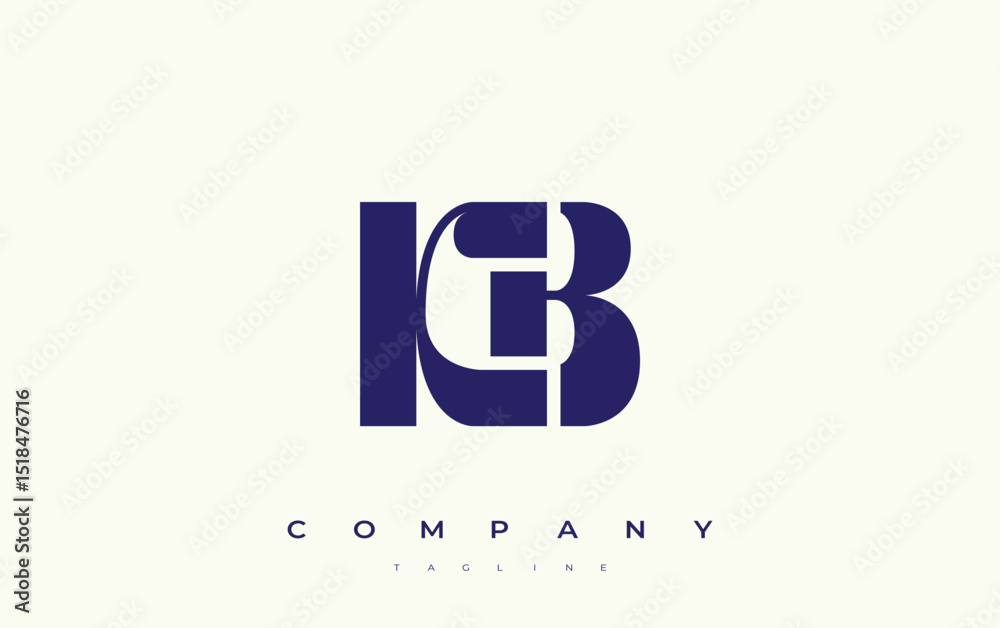 Fototapete kb abstract geometric logo design. modern and elegant logo design with simplistic typography element
