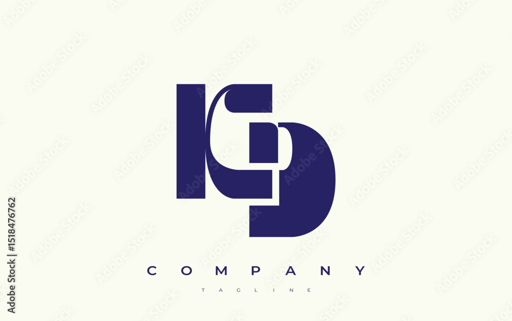 Fototapete kd abstract geometric logo design. modern and elegant logo design with simplistic typography element