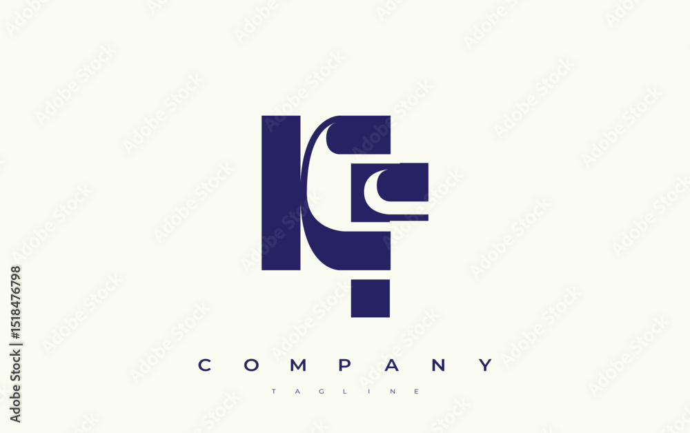 Fototapete kf abstract geometric logo design. modern and elegant logo design with simplistic typography element