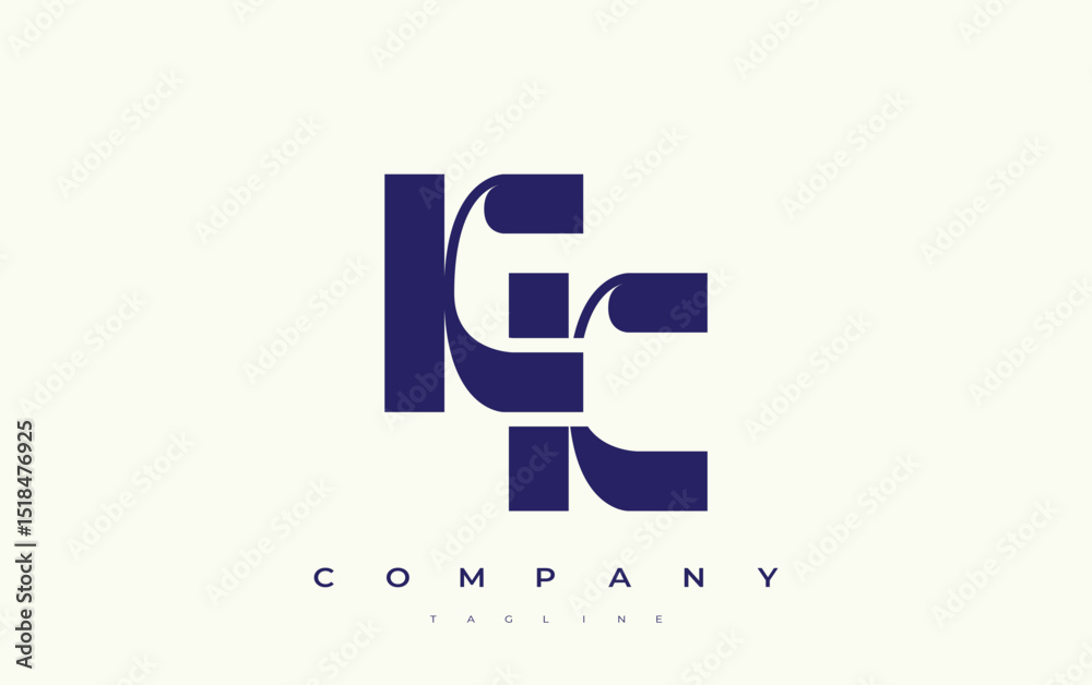 Fototapete kk abstract geometric logo design. modern and elegant logo design with simplistic typography element