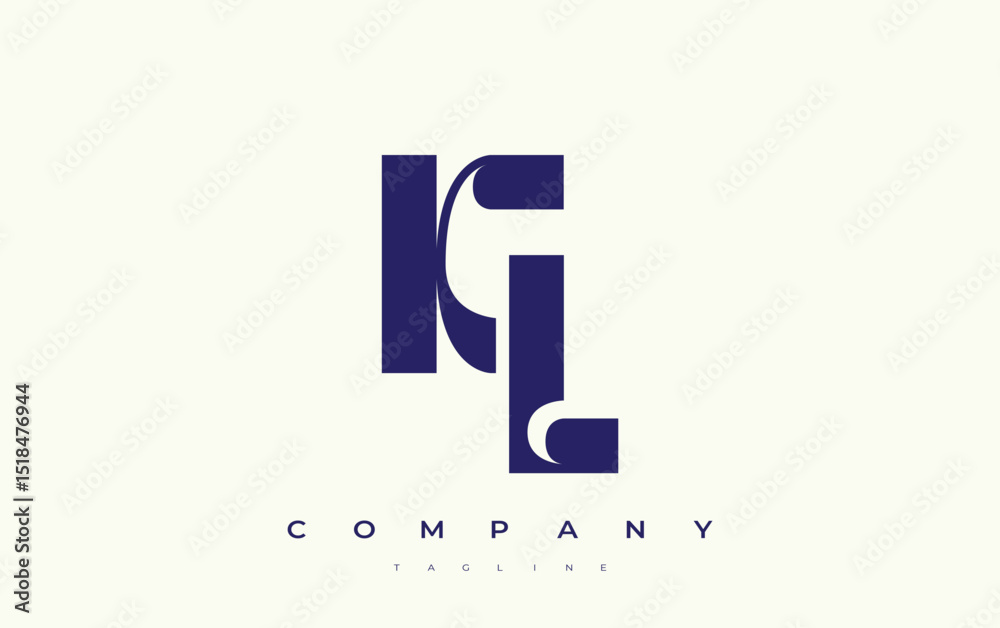 Fototapete kl abstract geometric logo design. modern and elegant logo design with simplistic typography element