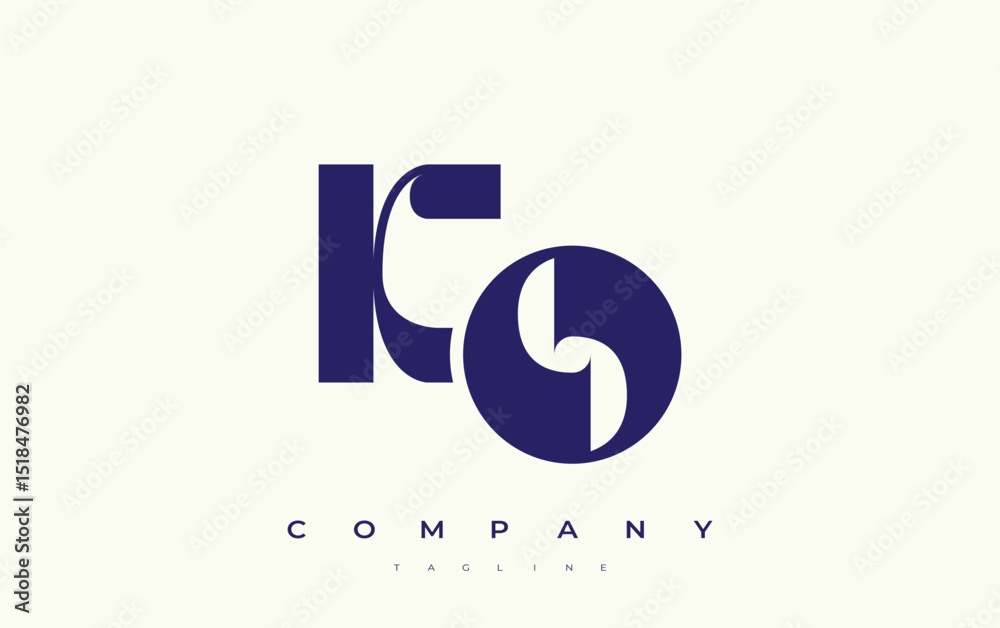 Fototapete ko abstract geometric logo design. modern and elegant logo design with simplistic typography element