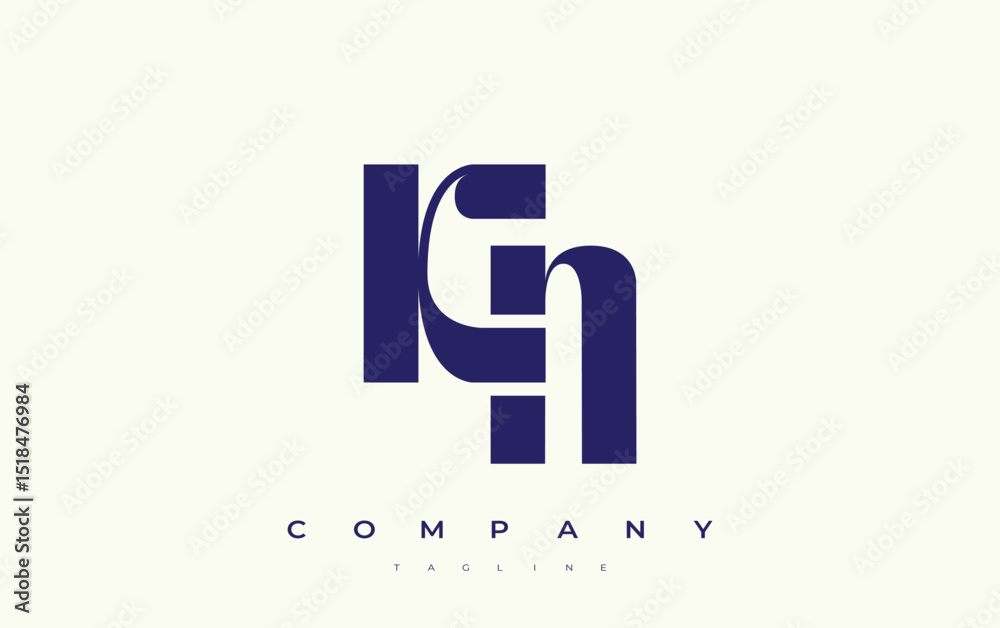 Fototapete kn abstract geometric logo design. modern and elegant logo design with simplistic typography element