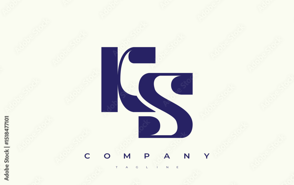 Fototapete ks abstract geometric logo design. modern and elegant logo design with simplistic typography element