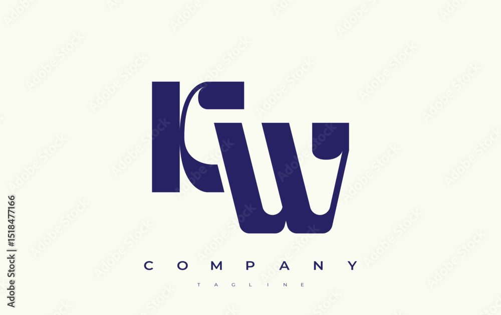 Fototapete kw abstract geometric logo design. modern and elegant logo design with simplistic typography element