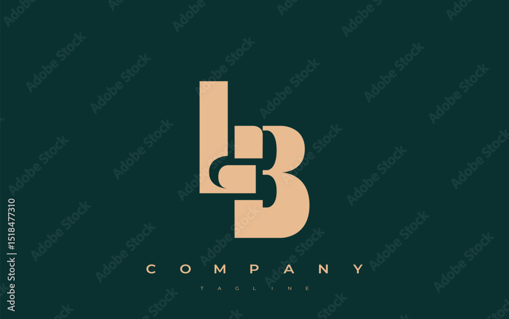 Fototapete lb abstract geometric logo design. modern and elegant logo design with simplistic typography element