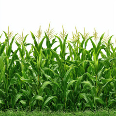 Obraz premium Corn Field - Lush Green Plants in Nature , PNG isolated cut out image