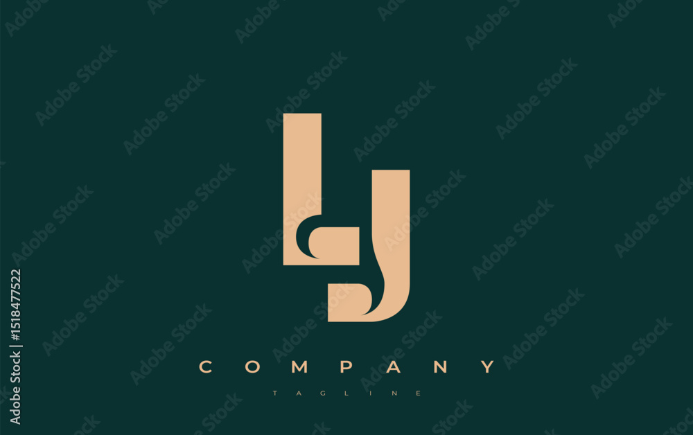Fototapete lj abstract geometric logo design. modern and elegant logo design with simplistic typography element