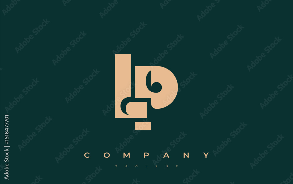 Fototapete lp abstract geometric logo design. modern and elegant logo design with simplistic typography element