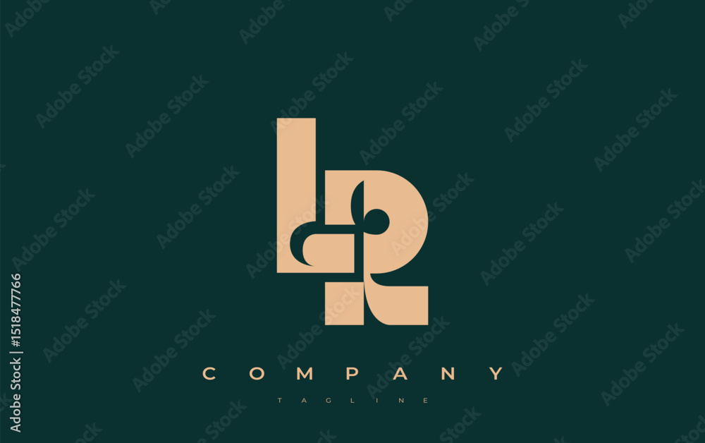 Fototapete lr abstract geometric logo design. modern and elegant logo design with simplistic typography element