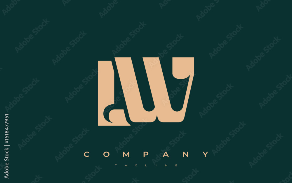 Fototapete lw abstract geometric logo design. modern and elegant logo design with simplistic typography element