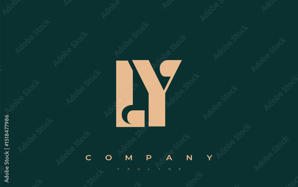 Fototapete ly abstract geometric logo design. modern and elegant logo design with simplistic typography element