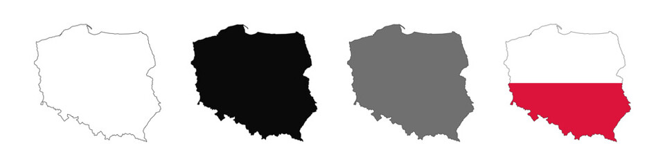 Obraz premium Poland map on a white background. Cartographic map of Poland country. Vector