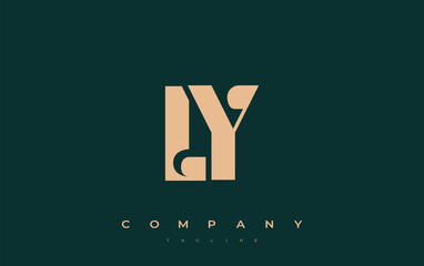 LY Abstract Geometric Logo Design. Modern and elegant logo design with simplistic typography elements, showcasing branding excellence.
