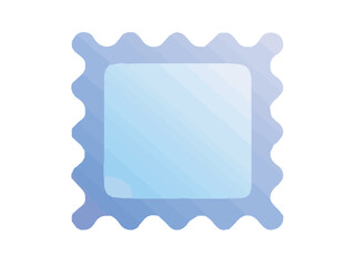 Blank certificate template with a blue seal, isolated on white with a vintage frame design, perfect for an empty invitation or award