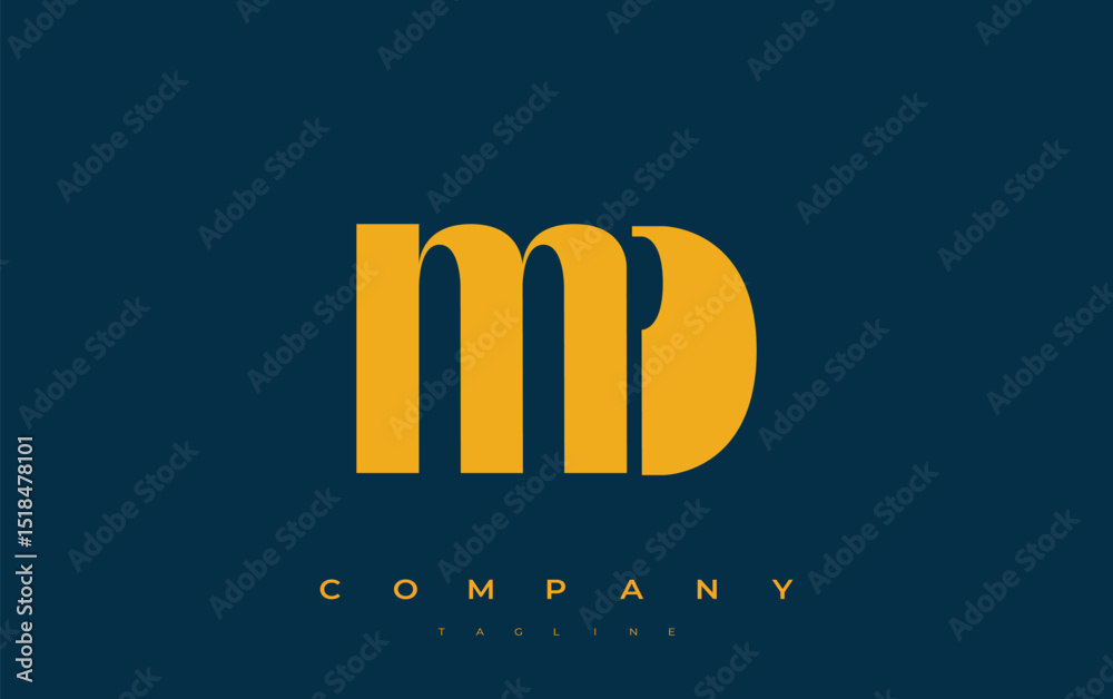 Fototapete md abstract geometric logo design. modern and elegant logo design with simplistic typography element