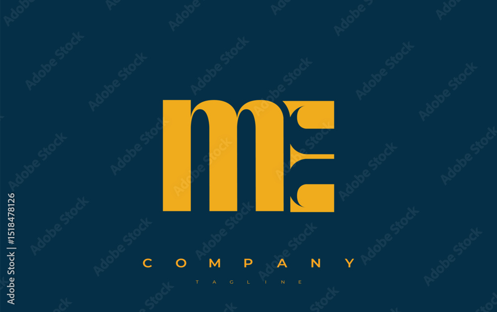 Fototapete me abstract geometric logo design. modern and elegant logo design with simplistic typography element