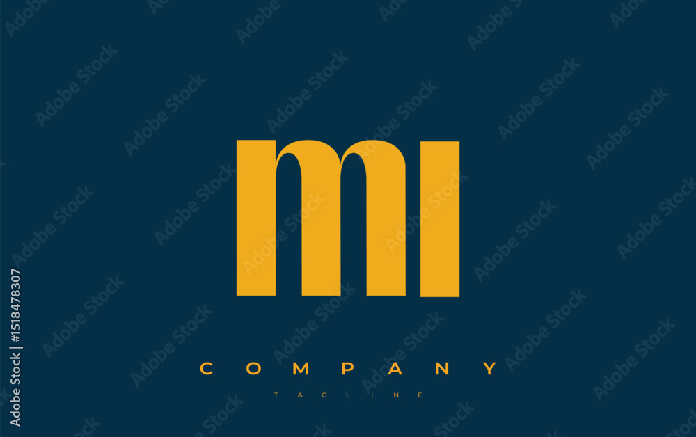 Fototapete mi abstract geometric logo design. modern and elegant logo design with simplistic typography element
