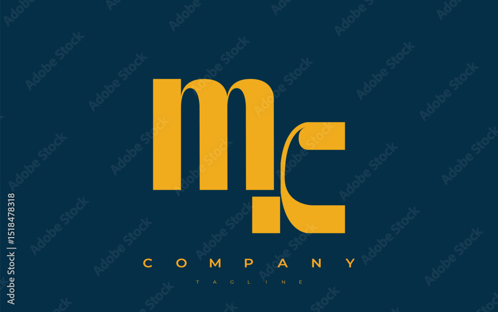 Fototapete mk abstract geometric logo design. modern and elegant logo design with simplistic typography element