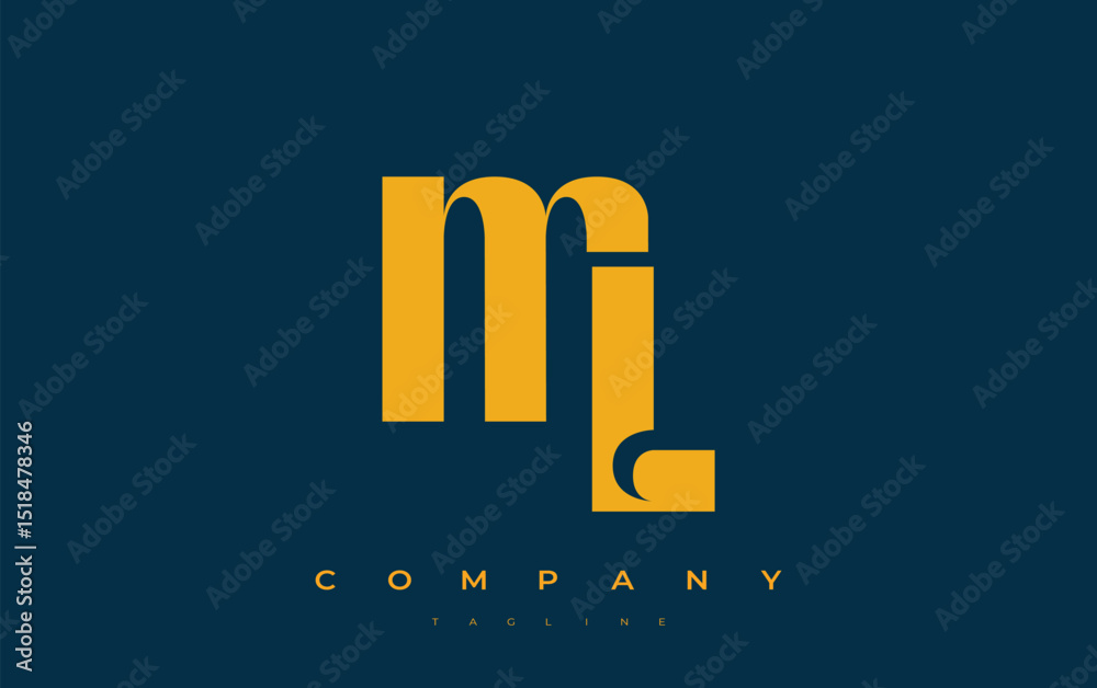 Fototapete ml abstract geometric logo design. modern and elegant logo design with simplistic typography element