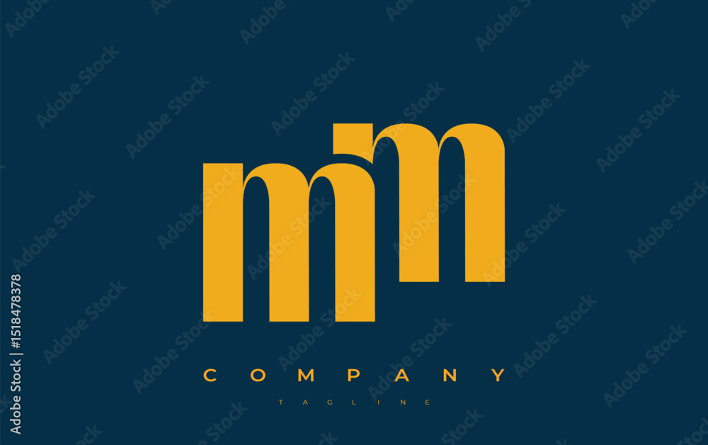 Fototapete mm abstract geometric logo design. modern and elegant logo design with simplistic typography element