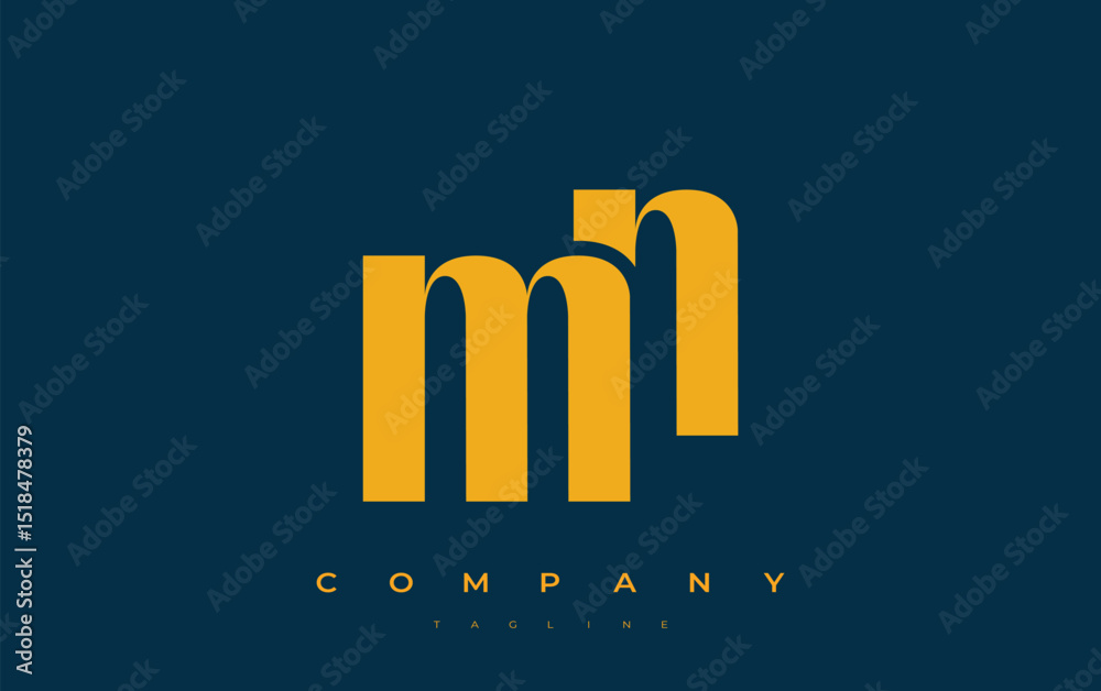 Fototapete mn abstract geometric logo design. modern and elegant logo design with simplistic typography element