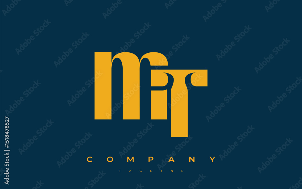Fototapete mt abstract geometric logo design. modern and elegant logo design with simplistic typography element