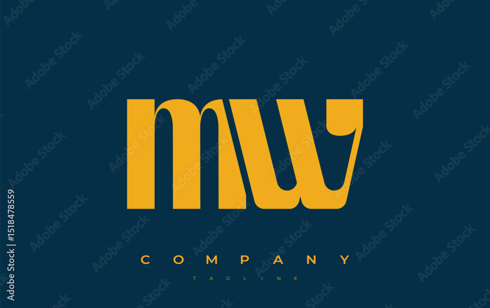 Fototapete mw abstract geometric logo design. modern and elegant logo design with simplistic typography element