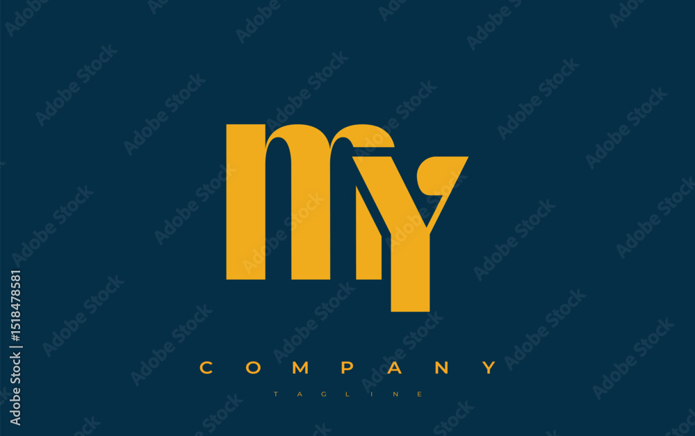 Fototapete my abstract geometric logo design. modern and elegant logo design with simplistic typography element