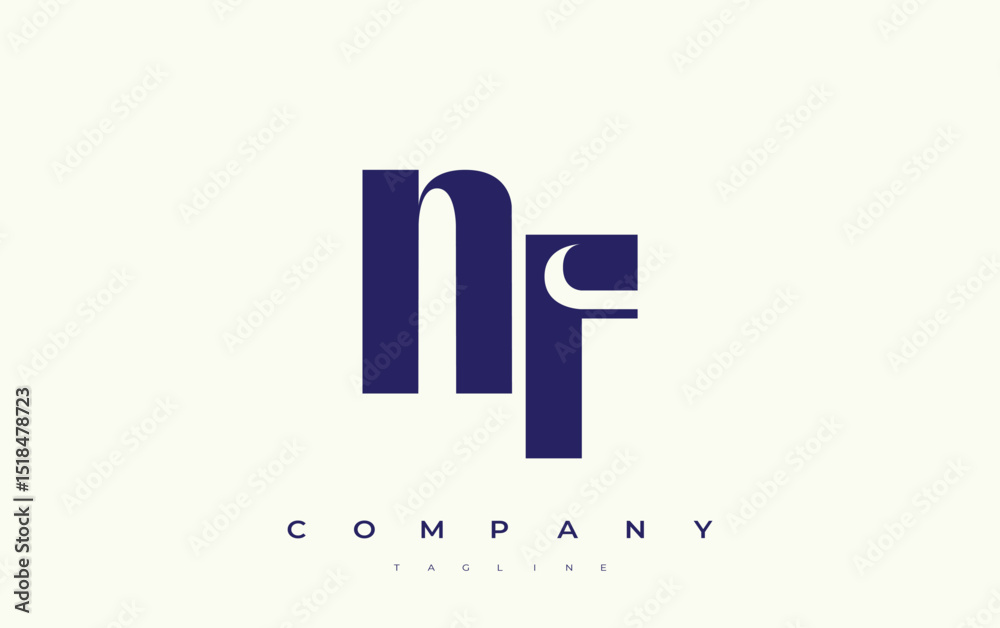Fototapete nf abstract geometric logo design. modern and elegant logo design with simplistic typography element