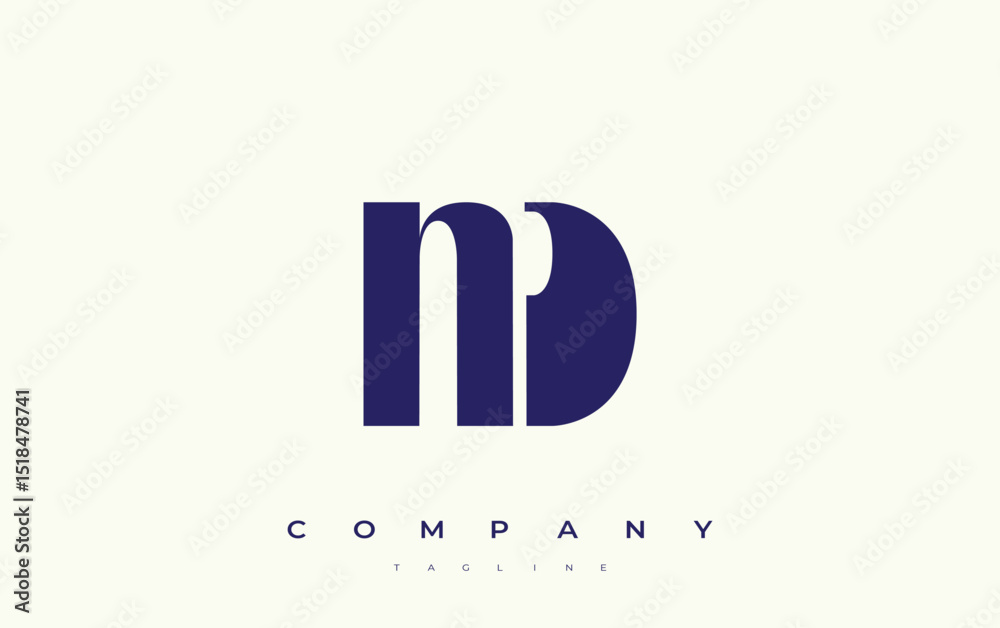 Fototapete nd abstract geometric logo design. modern and elegant logo design with simplistic typography element