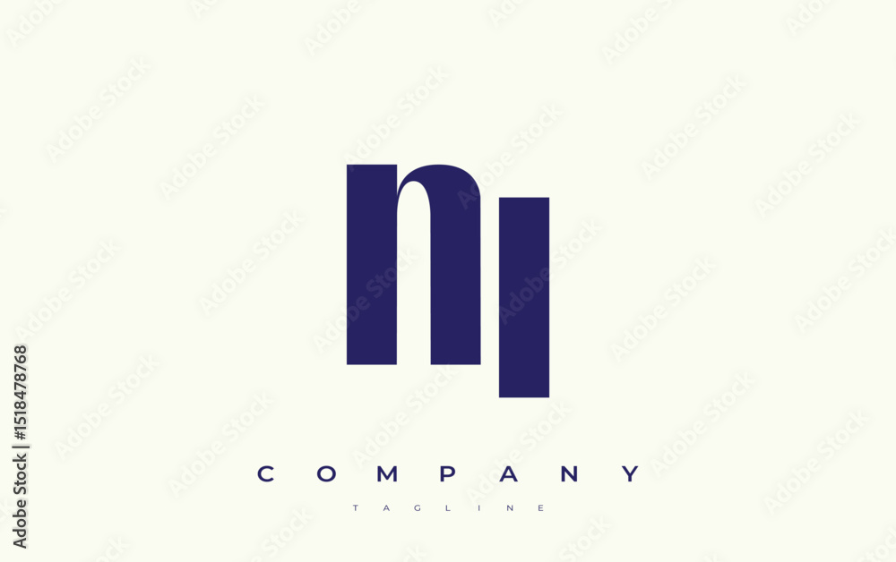 Fototapete ni abstract geometric logo design. modern and elegant logo design with simplistic typography element