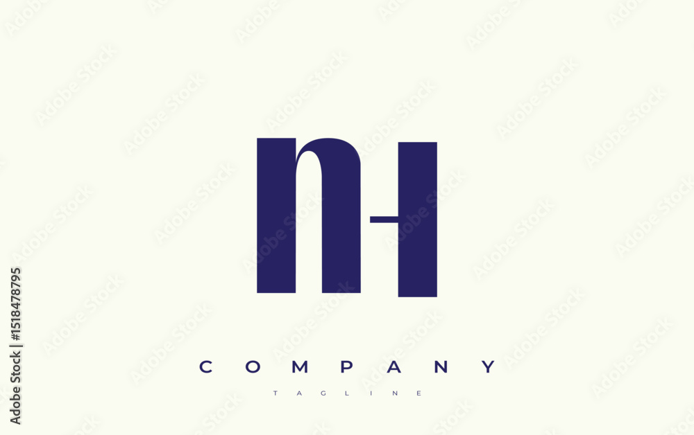 Fototapete nh abstract geometric logo design. modern and elegant logo design with simplistic typography element