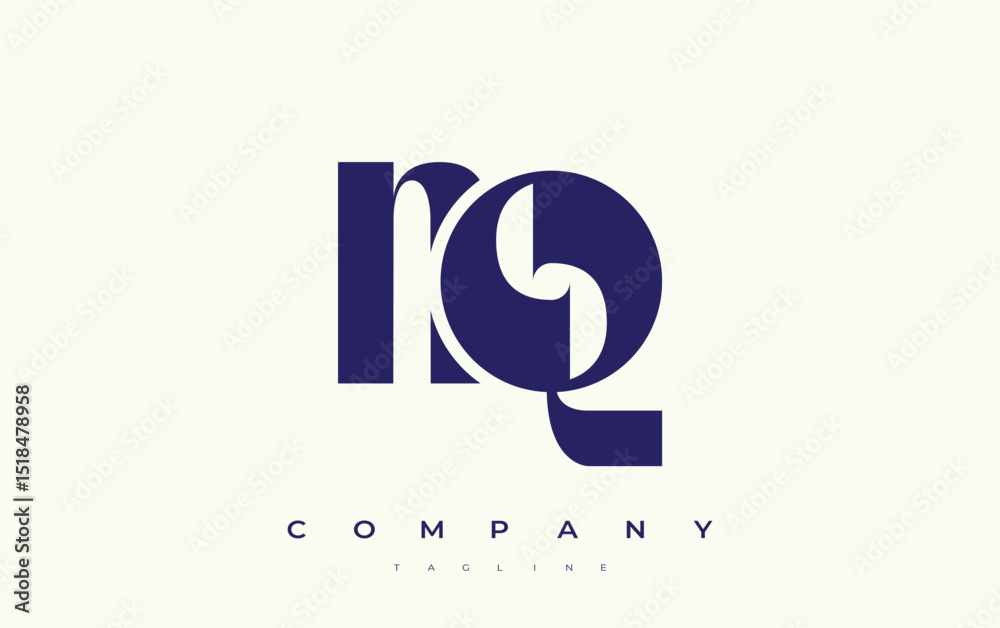 Fototapete NQ Abstract Geometric Logo Design. Modern and elegant logo design with simplistic typography elements, showcasing branding excellence.
