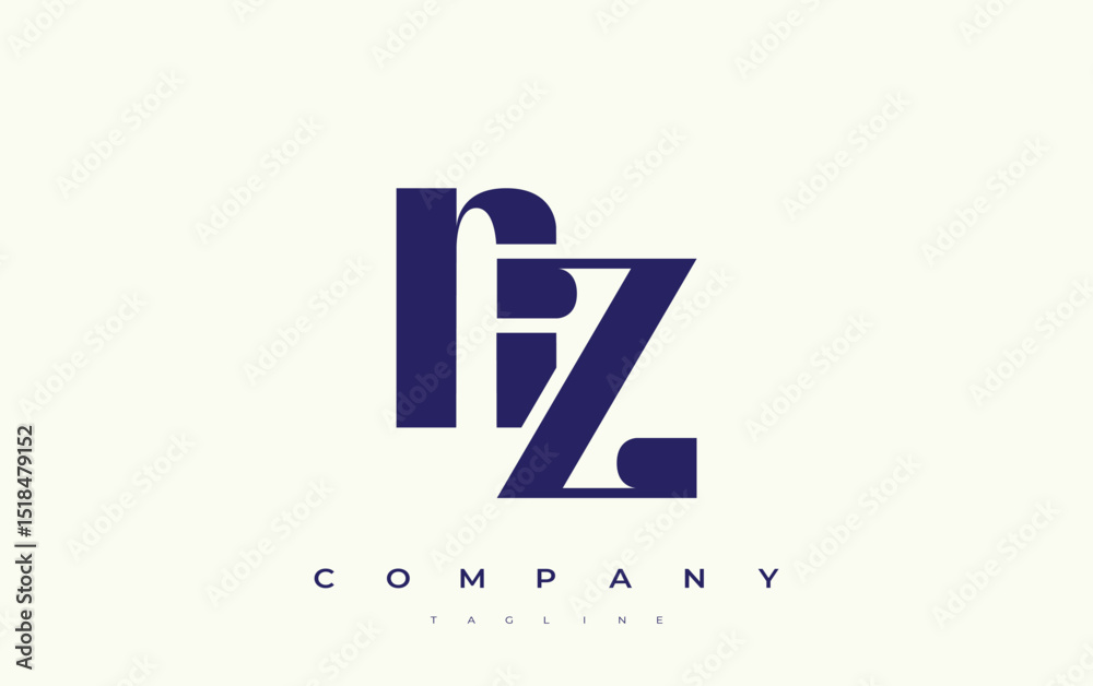Fototapete nz abstract geometric logo design. modern and elegant logo design with simplistic typography element