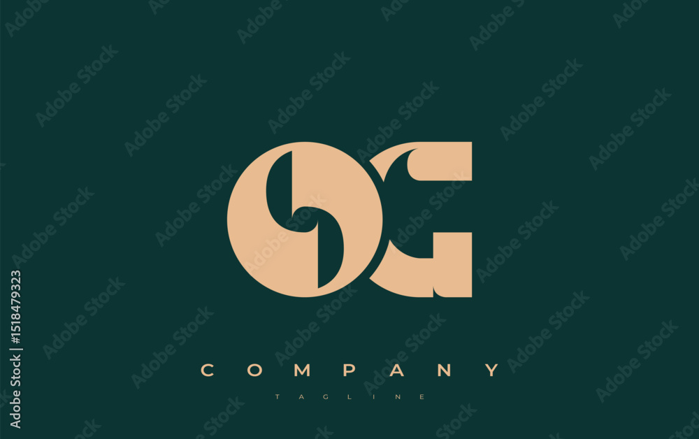 Fototapete og abstract geometric logo design. modern and elegant logo design with simplistic typography element