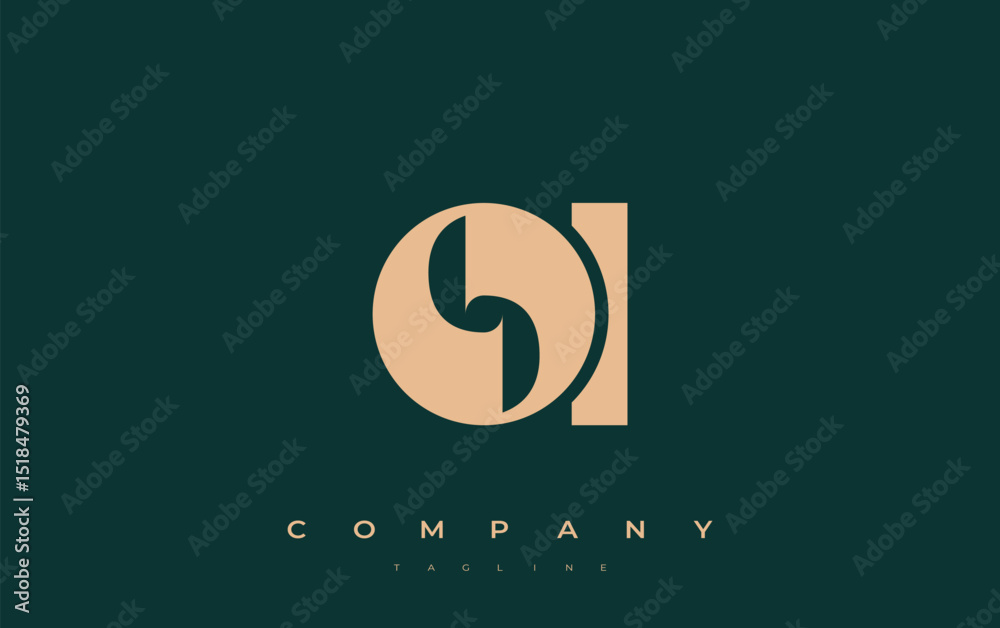 Fototapete oi abstract geometric logo design. modern and elegant logo design with simplistic typography element