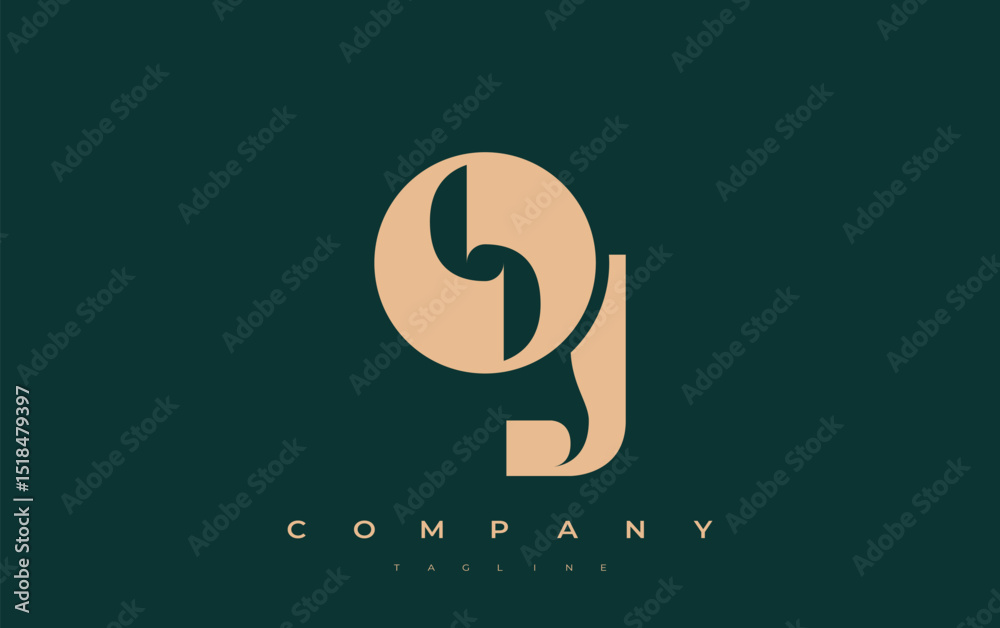 Fototapete oj abstract geometric logo design. modern and elegant logo design with simplistic typography element