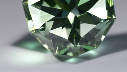 Isolated Green Jewel with Reflective Surface – High-End Jewelry Concept