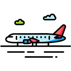 Airplane Icon: Modern Flat Vector Illustration